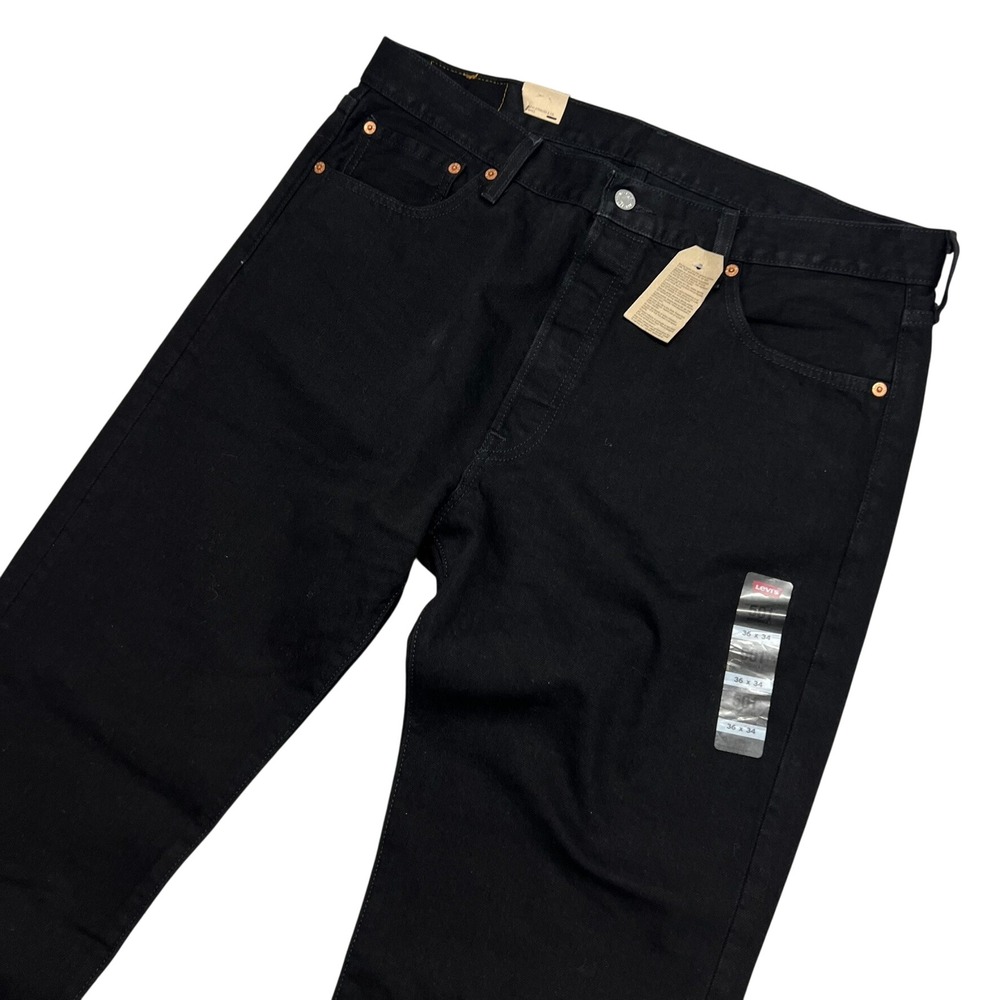 NEW Levis 501 XX Original Fit Mens Jeans Black Straight Leg Button Fly 36x34
